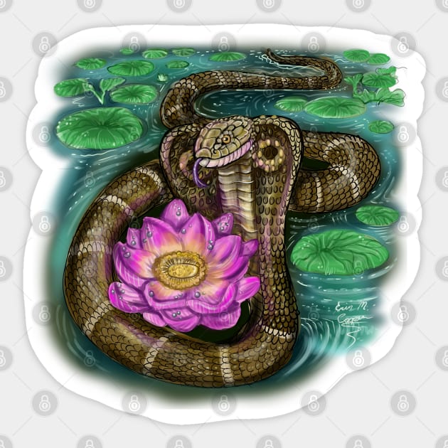 Cobra Lotus-Chinese Year of the Snake Sticker by Shadowind